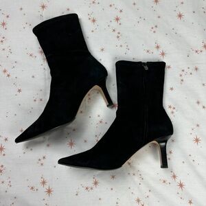 & Other Stories Elegant Black Suede Heeled Boots